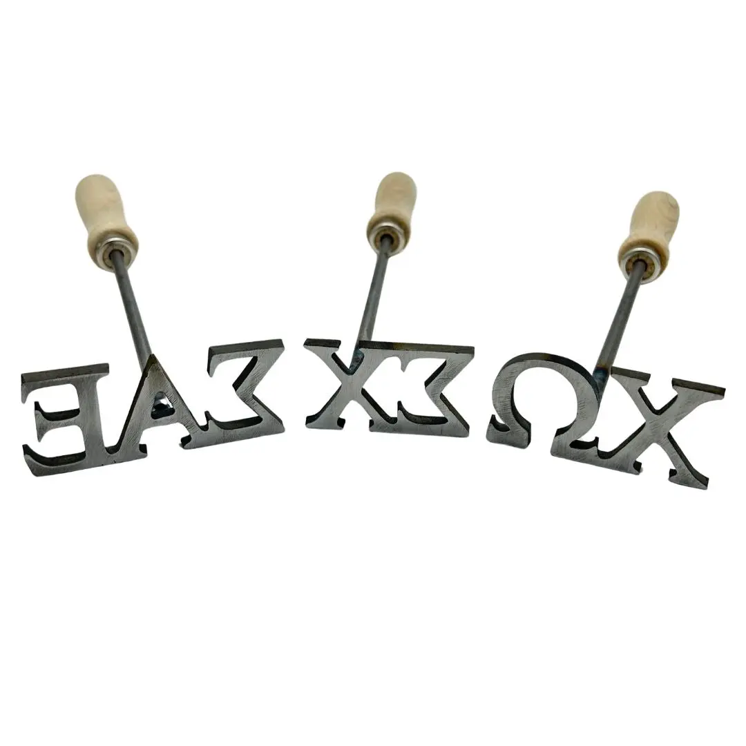 Greek Fraternity Branding iron - Steak Brander, Leather, Wood