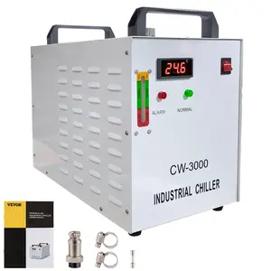 VEVOR Water Chiller CW-3000 Industrial Chiller 9L Thermolysis Type Water Chiller 50W/ ° C, 3.17gpm 0.9A Current Recirculating Chiller for 60W 80W Laser Engraving Machine Cooling Machine 110V