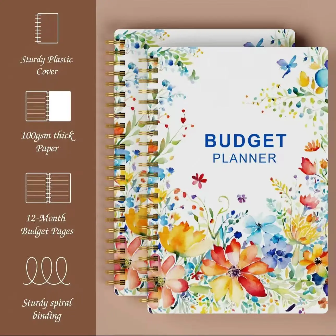 Customized Diet Plan Notebook, Monthly Budget Planner, Personalized Nutrition Tracker, Essential Daily Log Book for Health Management, Spiral Bound Planner