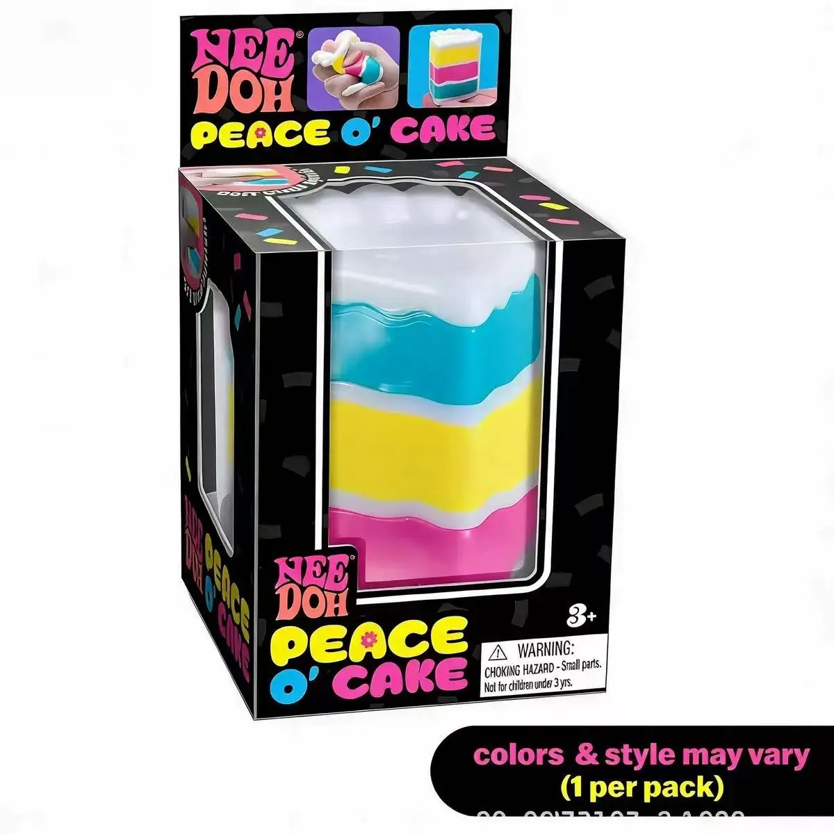 Nee Doh Peace O' Cake Colorful Layer Cake Squish Fidget Squeeze Toy