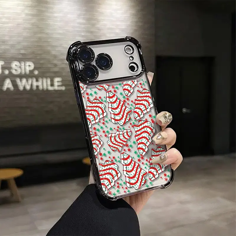 Customized Silicone TPU Smartphone Protective Case, Luxury Crystal Lights Candy Stars Design, 4-Corner Drop/Shockproof, Slim Durable, Full Camera Protection for iPhone 17/16/15/14/12 Pro Max,13/11 Plus - Ideal Christmas Gift Cellphone Accessory, Iphone 12
