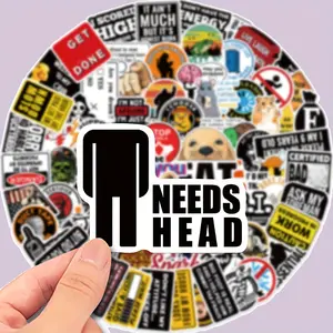 100 humorous and sarcastic quote stickers - reusable vinyl with funny text, matte finish and irregular shapes, suitable for laptops, guitars, luggage, skateboards - sarcastic cartoon graffiti personalized stickers