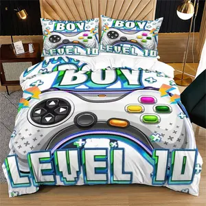 Trendy Gaming Boy Bedding Set, Soft Comfortable Quilt Cover, Perfect Birthday Gift for Teens and Adults, Includes 1 Quilt Cover and Pillowcases