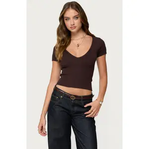Edikted Women's Theresa V Neck Knit Top