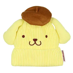 Sanrio Pompompurin Beanie Hello Kitty and Friends Pompompurin Embroidered Character Cuffed Beanie Cap Hat OSFM For Men and Women