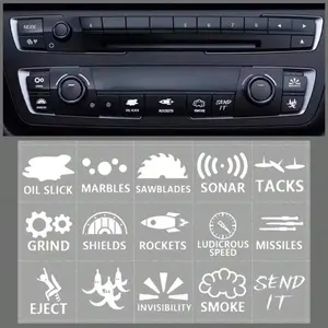 Car Dashboard Button Stickers, Window Control Console Decorative Stickers, Car Air Conditioning Button Repair Stickers, Car Interior Decor