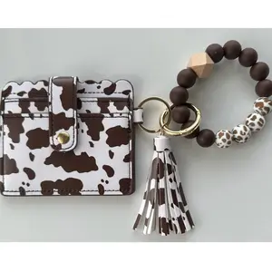 Brown & White Cow Print Wallet & Wristlet