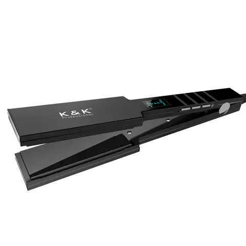 K&K Professional Wide Titanium Flat Iron 1.75 Inch Hair Straightener for Straight and Curly Hair Irons with Negative Ionic Ceramic Coating Dual Voltage Lightweight Travel Women's Gifts Girlfriends Gifts Christmas Holiday Gift