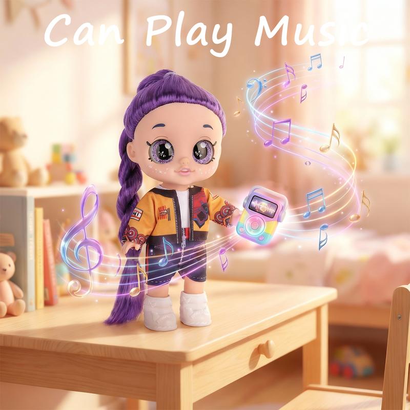 Kpop dolls anime action figure set,7 inch 5 joints can play music,rumi mira zoey dolls,gifts for kids,girls&boys toys