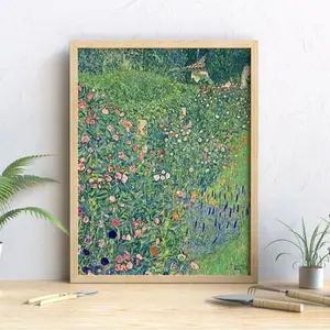Gustav Klimt - Italian Garden Landscape (Italienische Gartenlandschaft) Premium Giclée Art Print of Classic Painting.