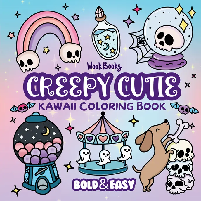 Creepy Cutie Coloring Book & Reusable Protective Sheet by Wook Books