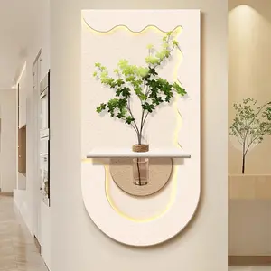 Entrance Decoration Vase Stereoscopic Green Plant Corridor Hallway Modern Hanging Painting Living Room Mural Light