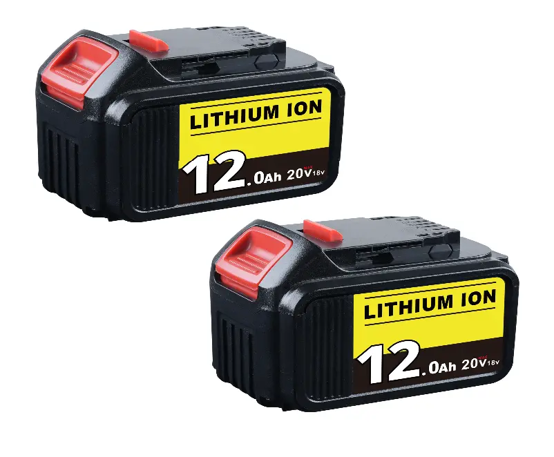 18V Rated 20V Max 12000mAh Ultra High-Capacity Lithium-Ion Replacement Battery - 18650 Cells, Long Run Time, Compatible with DCB200 DEL1815 Cordless Drills & Home Renovation Power Equipment (Lithium Ion Batteries for Home Improvement), Heavy Construction