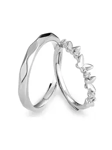 Cute Rhombus Butterfly Couple Rings, Sweet and Elegant Matching Jewelry, Perfect Valentine's Gift, Daily Wear for Couples