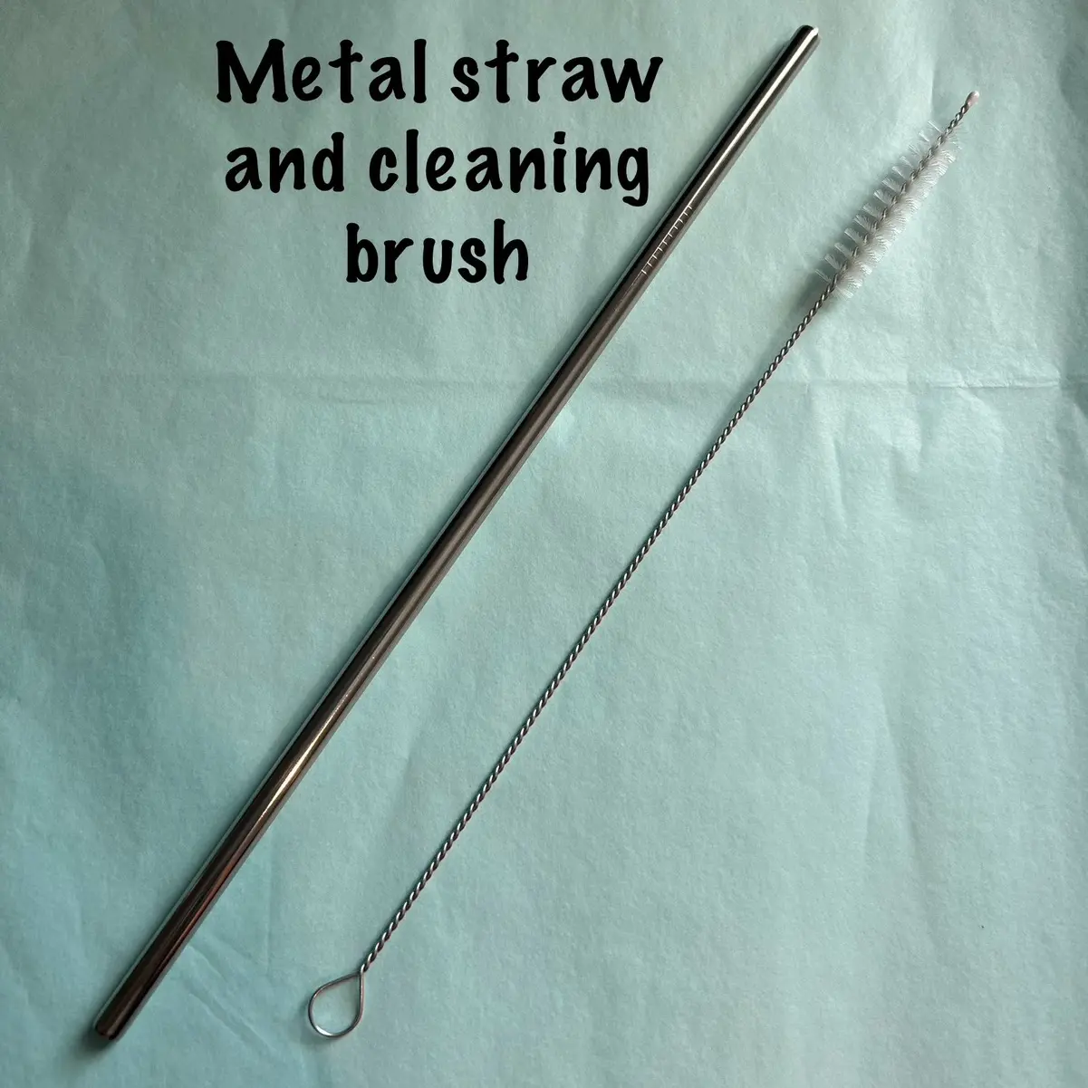 Silver metal straw and cleaning brush for 20oz tumbler
