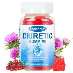 Natural Diuretic Gummies for Water Retention & Bloating & Hydration Balance, Sugar Free Diuretic Water Away Gummies for Women & Men Fluid Retention, Digestion Support, 60 Count