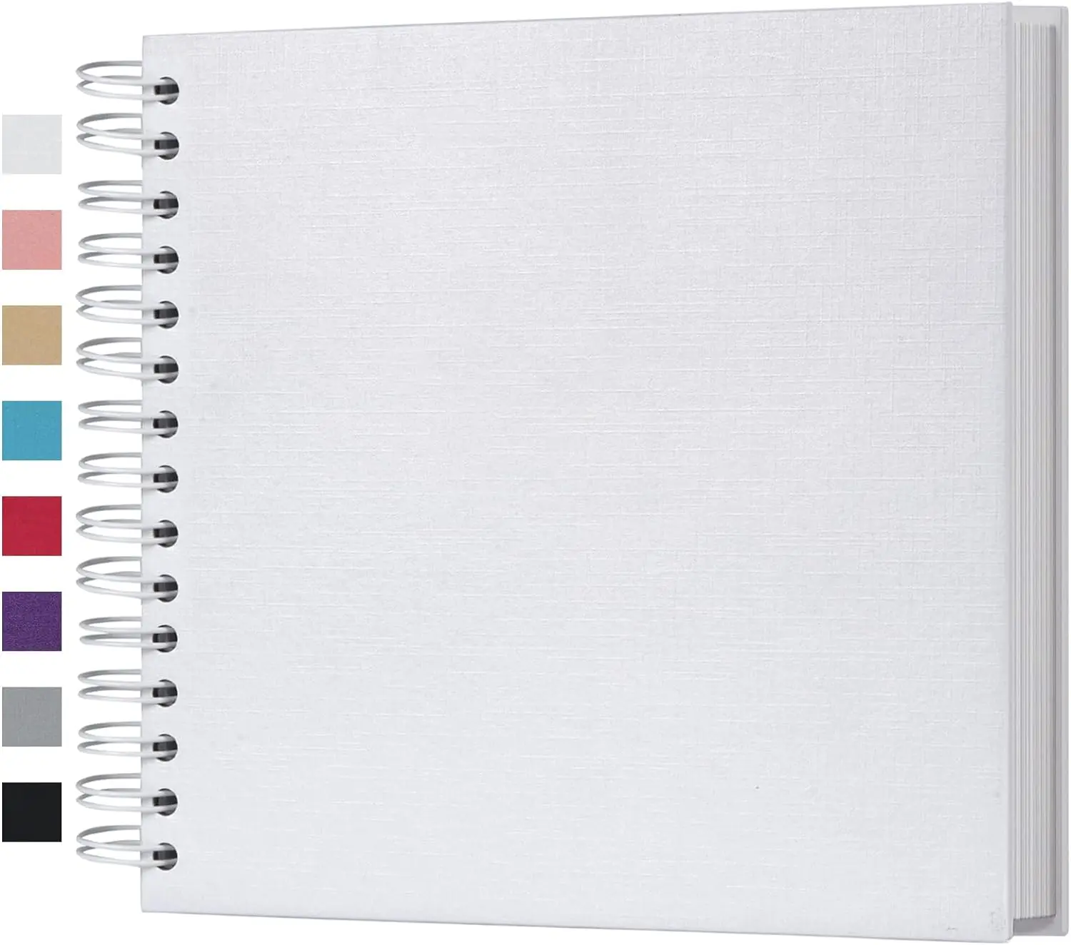 8 x 8 Inch DIY Scrapbook Photo Album 80 Pages Thick Kraft Blank White Paper Memory Book for Wedding and Anniversary Family (White, 8 Inch)