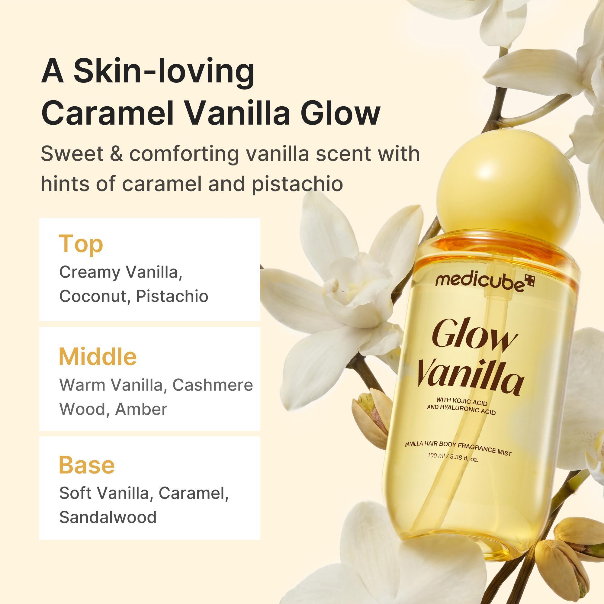 [NEW] [medicube] Vanilla Hair Body Fragrance Mist | Glow Vanilla | 24 Hours Odor Control, Deep Hydration, Body Brightening Care & Boosting Hair Radiance | Vanilla, Pistachio & Caramel Scent | Hair & Body Care with Kojic Acid | Korean Skincare, K-Beauty
