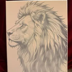 Lion #1 8x10 pre traced canvas