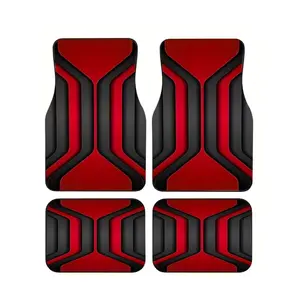 4pcs Universal Car Floor Mats, Thickened Print Design, Scheme, Fits Most Cars, Tesla Mdy, Suvs, Elegant Interior Decor, Automotive, Car Accessory, Floor Mats For Car