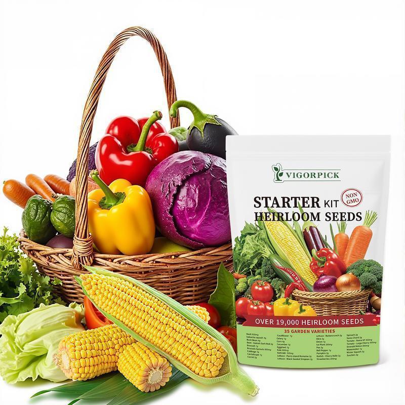 [Best seller] Organic Seed Collection Kit - 35 Selection Box for Indoor Planting with Cultivating Emergency Vegetables Heirloom Root Blend Great Growing Present for Every Family Yard