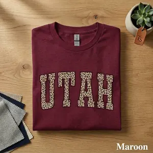 Leopard Utah Shirt, Utah Sports Fan Gift, Utah State, University Student Gift, College Shirt, Gildan Cotton Gift For Womenswear
