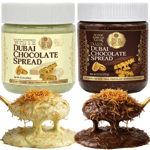 Dubai Chocolate Filling Variety Pack – 2 x 8.3oz | White & Dark Chocolate Spread | Pistachio & Kataifi Inspired Dubai-Style Filling
