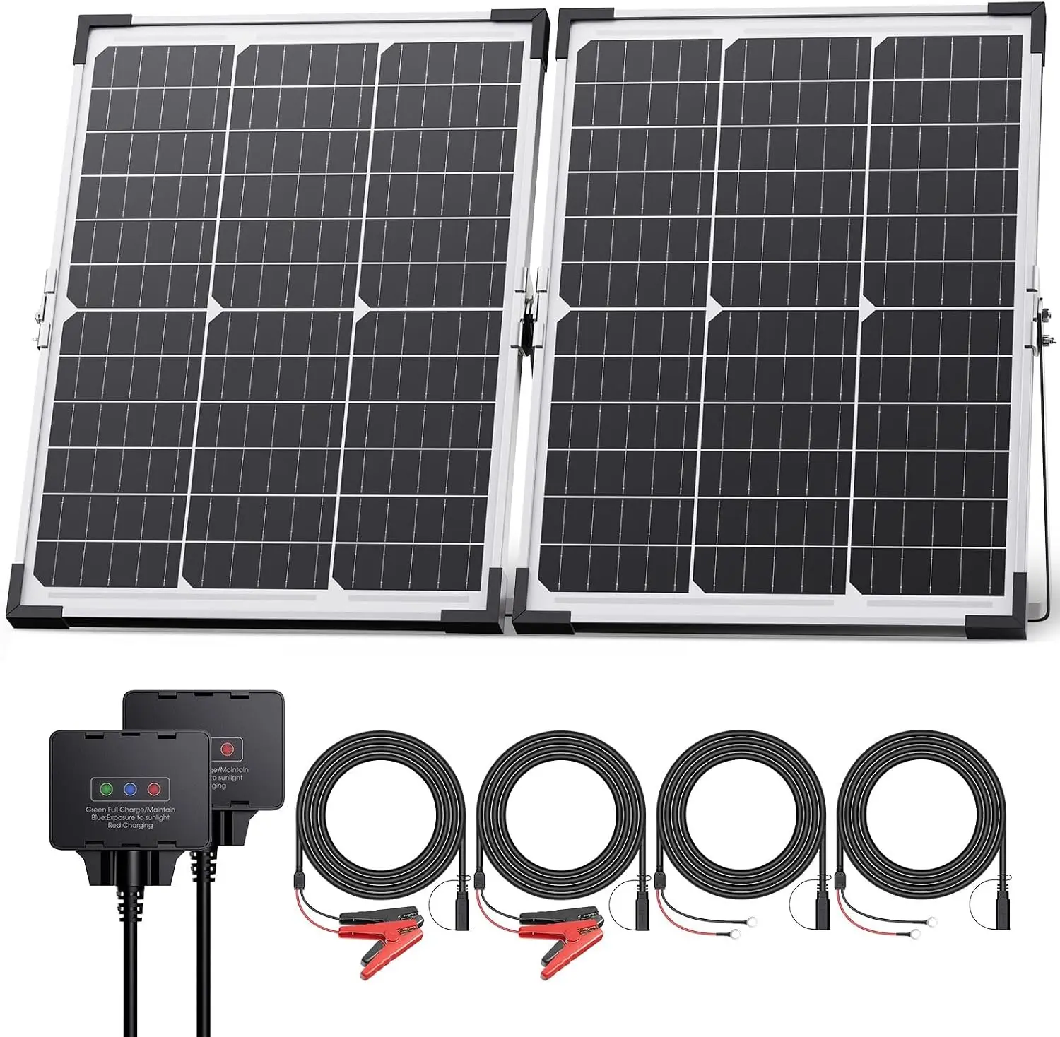 40W 12V Solar Trickle Charger, 2PCS 20W Solar Battery Charger for Car Battery with Smart Controller, Waterproof Battery Maintainer for RV Boat Dump Trailer
