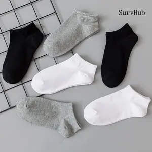 SurvHub All-Season Thin Unisex Socks - Solid Color, Minimalist Style, Anti-Slip, Sweat-Absorbent, Polyester, One-Size-Fits-All, Youth 18-40, Four Seasons Universal