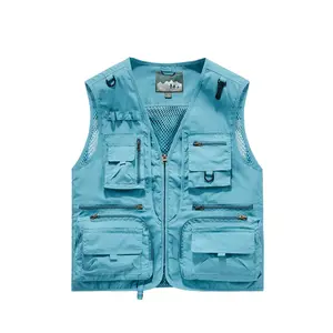 Men's lightweight, all-season, dark-colored work vest jacket, multi-pocket outdoor workwear, suitable for fishing, hunting, and travel, with zippered front panel design--machine washable (vest and jacket can be worn separately or together)