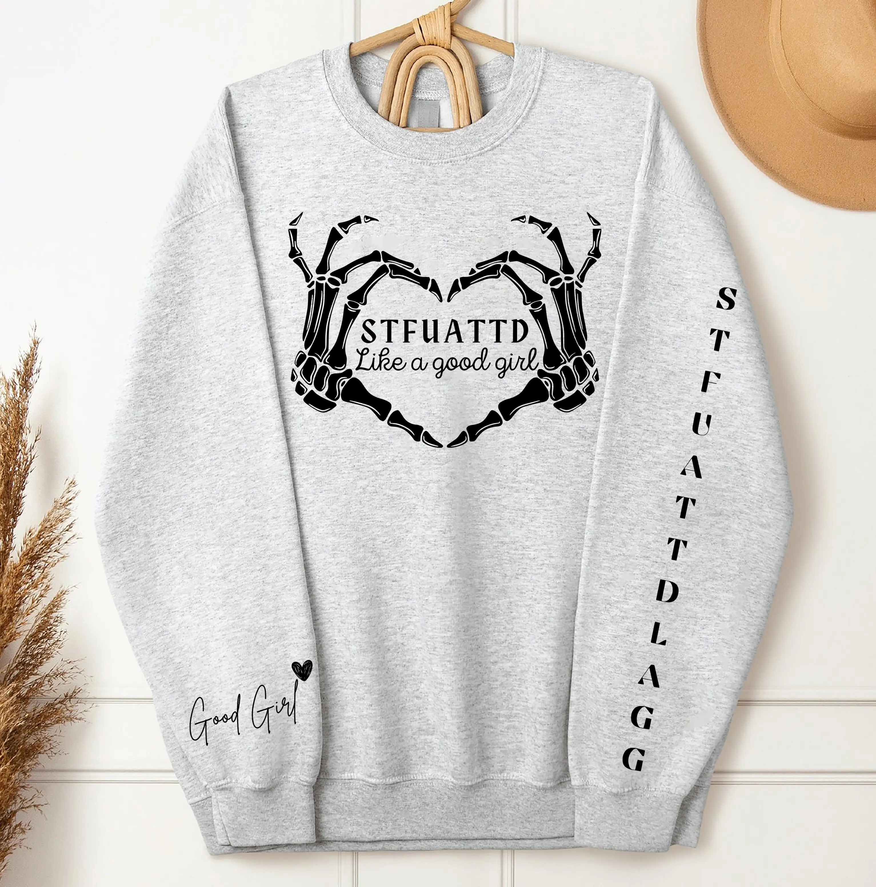 STFUATTD Like A Good Girl Sweatshirt, STFUATTDLAGG Hoodie, Good Girl Crewneck, Morally Grey Dark Romance Sweater, Bookish Booktok Merch