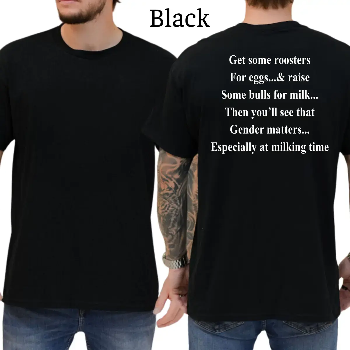 Get Roosters And Bull To See Gender T-Shirt, Mens Shirts Funny, Conservative Political Graphics Tee, Patriotism Graphics Shirt, Men's Gifts, Casual Menswear, For Men