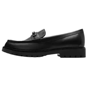 COACH Men's Leather Slip-On Loafers with Round Toe in Black Trending Shoes, House White Official Shoes to Get / Maison Mihara Verifiable, with credentials and supporting global authentication