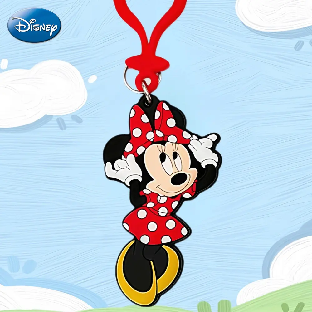 1PC Disney Officially Licensed Keychain, Aesthetic Keychain, Cute Keychains, Minnie Cute Cartoon Key Ring, Key Chain For Car Keys, Backpack Car Key Bag Charm, Clothing Accessories, Christmas Birthday Gift for Family and Friends