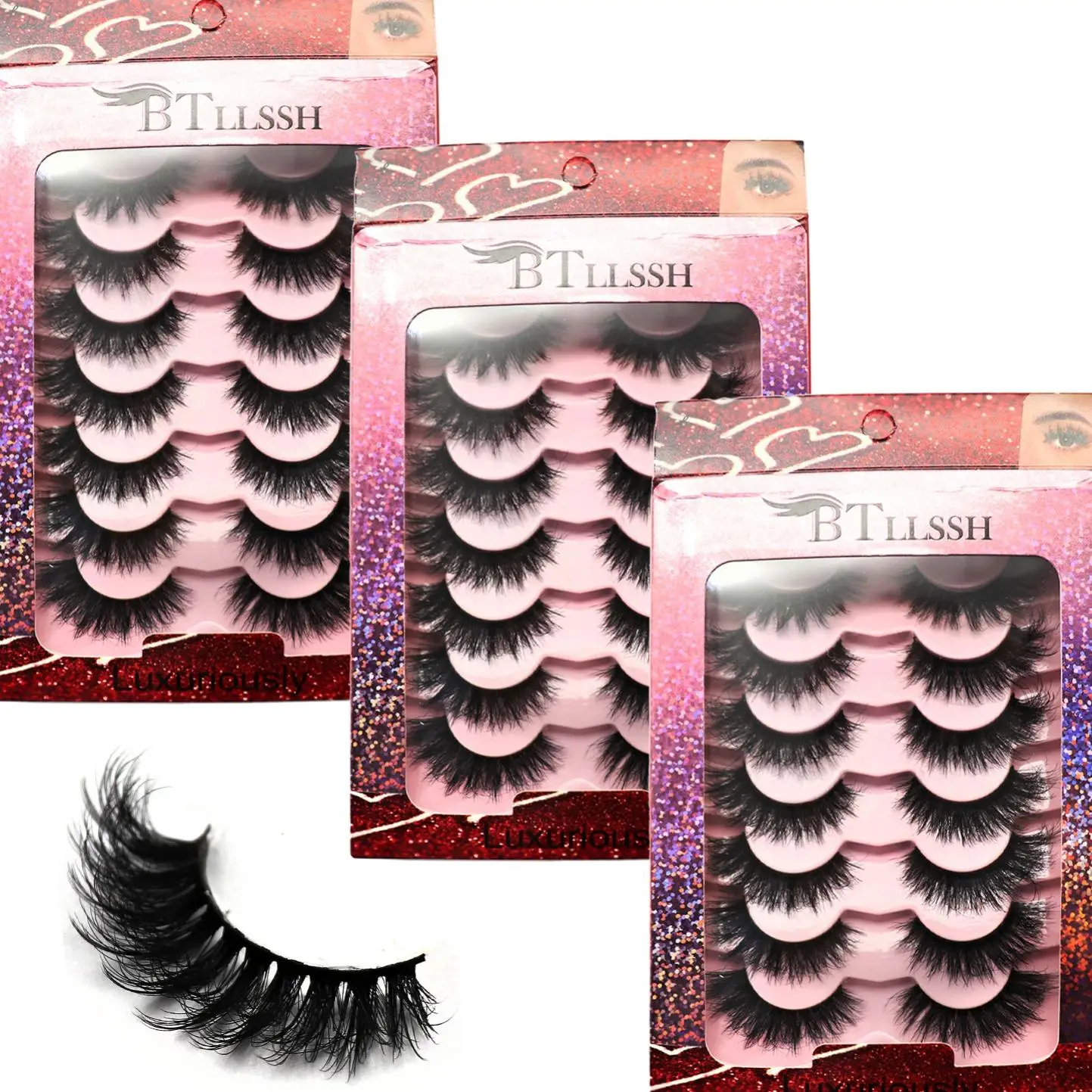 Natural Look Eyelash Extensions, 21 Pairs Wispy Cat Eye Faux Cluster Lashes, Volumized False Eyelashes Set for Eye Makeup, Fake Eyelashes Curl Cluster