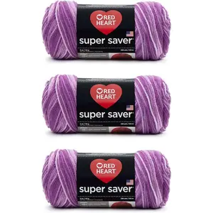 Super Saver Purple Tones Yarn - 3 Pack of 141g/5oz - Acrylic - 4 Medium (Worsted) - 364 Yards - Knitting/Crochet