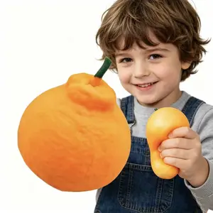 Squishy ugly orange  - Stress Relief Toy for Kids Teens & Adults - Non Toxic Material - Squeeze Stretch Twist - Ideal for Sensory Play & On-the-Go Fun