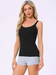 INSPIRE CHIC Women's Lace Camisole Tank Tops Cotton Cami Pajamas Top Undershirt