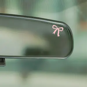 4PCS/SET Pink Bow Car Sticker for Car Rearview Mirror, Highlight Girlish Sweet Element, Inject Cute Delicate DNA into Your Car, Trendy Decoration Maximizes Interior Sweet Vibe, Sticker for Cars
