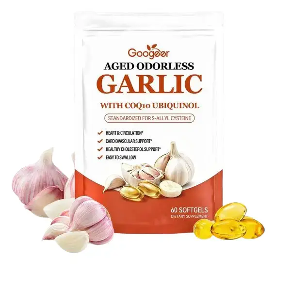 Odorless Aged-Resilia Garlic Extract 600mg Softgels (60 Count) with CoQ10