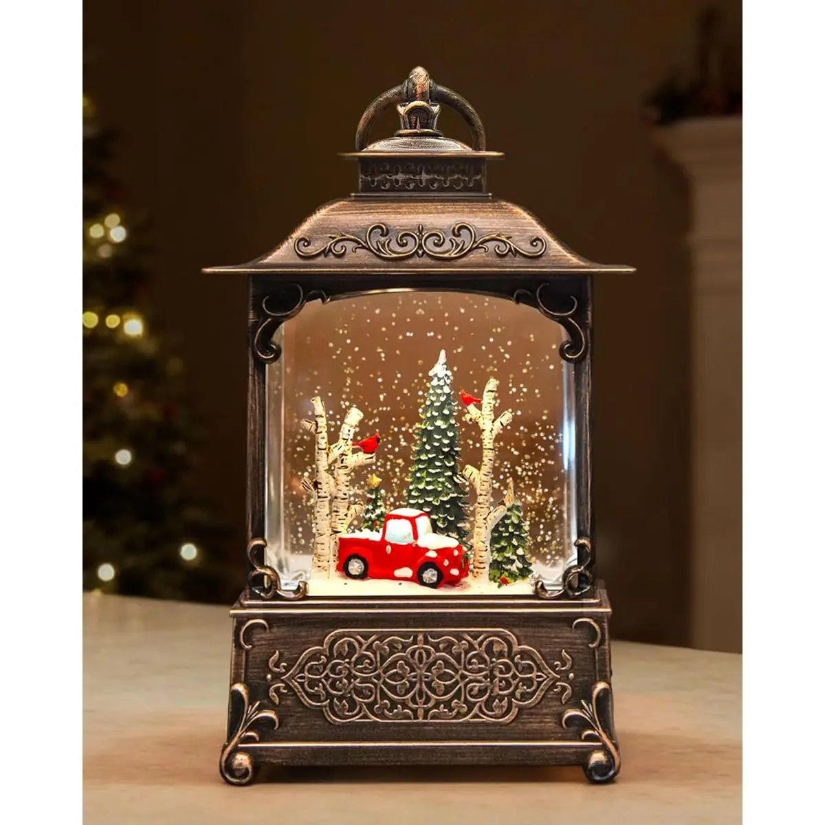 Red Pickup Truck With White Leaves 99