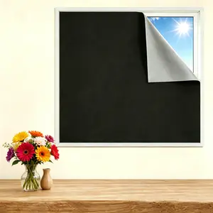 Block 99.9% strong light and ultraviolet rays, no punching blackout curtain, can be cut and reused, insulated and sun protected, suitable for home/travel/hotel use