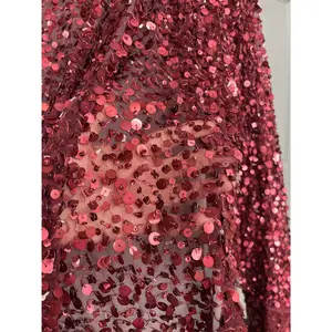 Sequined Lace Fabric Embroidered on 100% Polyester Net Mesh | Lace USA - GD-05
