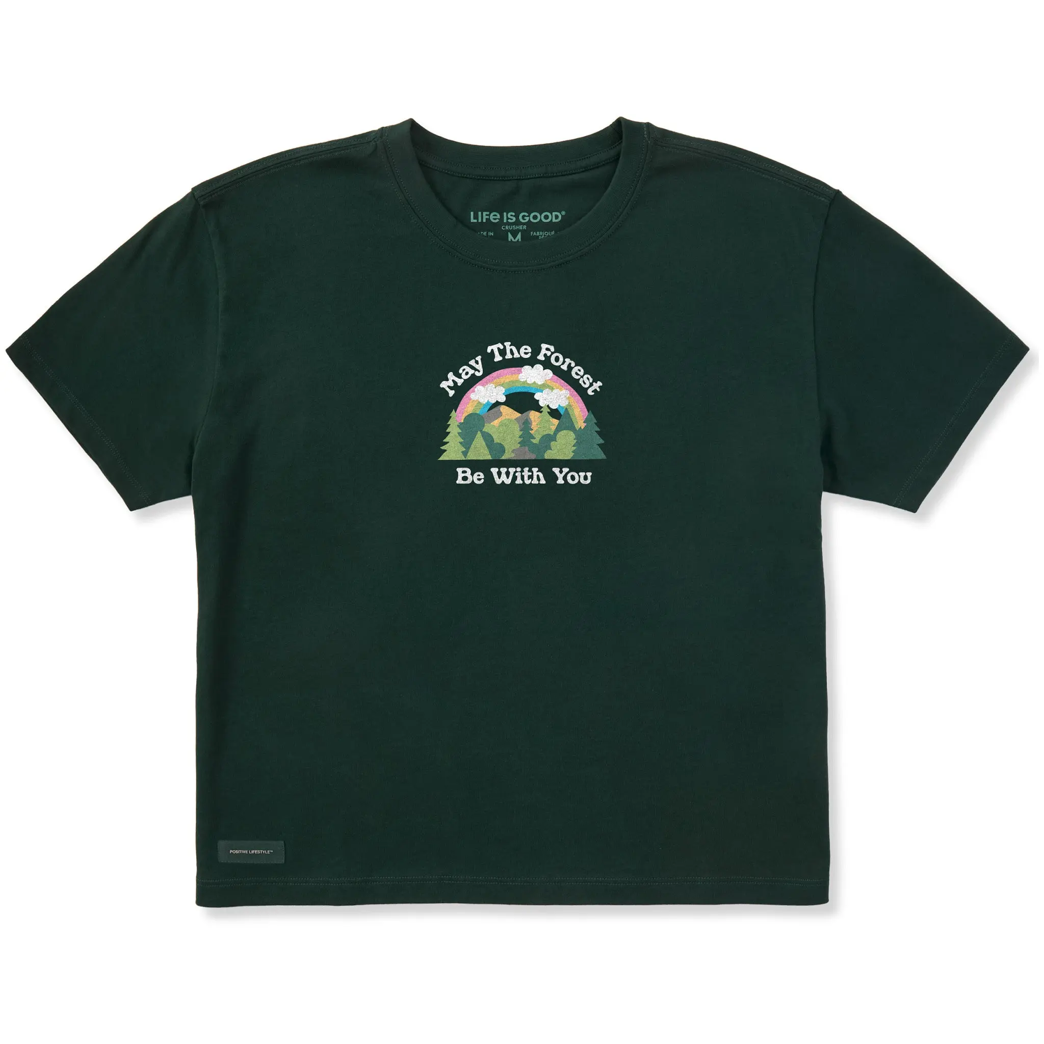 Women's May the Forest Be With You Rainbow Short Sleeve Crusher Boxy Tee