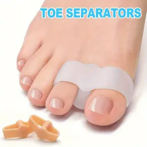 Comfortable Silicone Toe Separators with Rings, Flexible Reusable Design for Daily Use Yoga Relaxation Foot Care Men Women, Nail Art Tools, Pedicure Care Tool