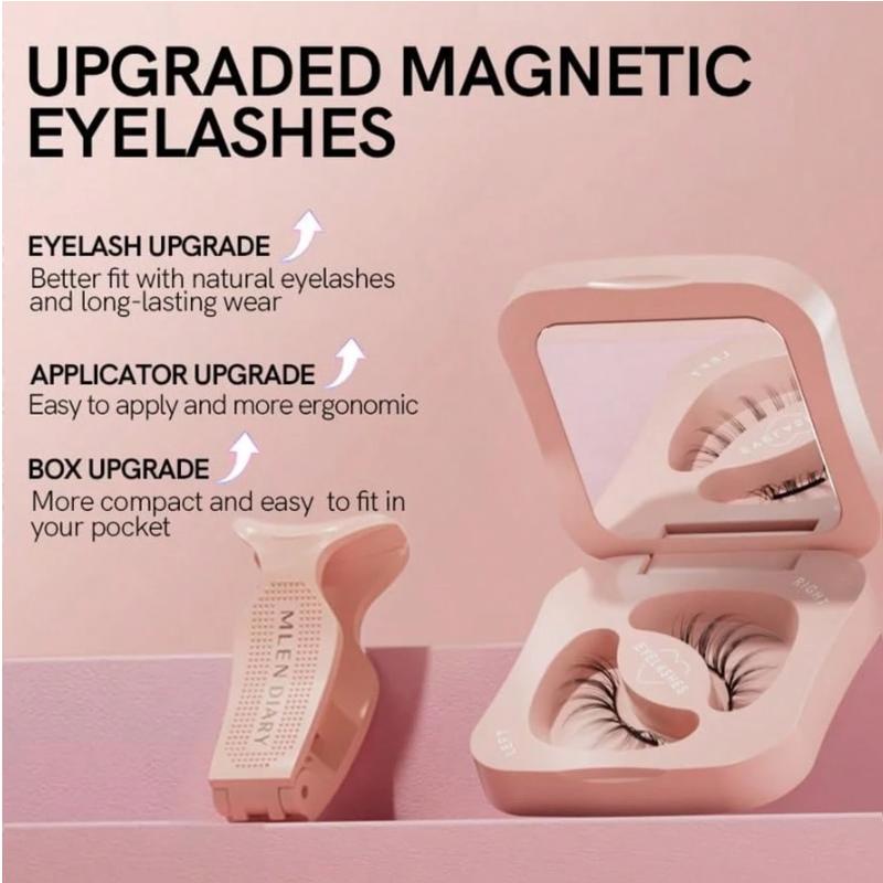 [Soft Magnetic] Magnetic Eyelash Case - Reusable Soft Magnetic Eyelashes, No Glue Or Eyeliner Needed, Waterproof, Lightweight And Natural, 10-12 Mm, Includes Pouch And Brush, Magnetic Eyelashes Are Reusable!