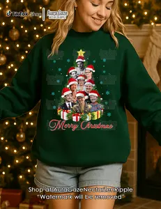 Christmas Tree Pedro Pascal Unisex Sweatshirt For Fan,Full Size - Full Colors Pedro Pascal Retro Bootleg Shirt, Christmas Celebrity Crush