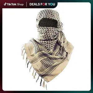 Tactical Cotton Shemagh Scarf – Breathable Keffiyeh Desert Wrap, Sun Protection, Army Green