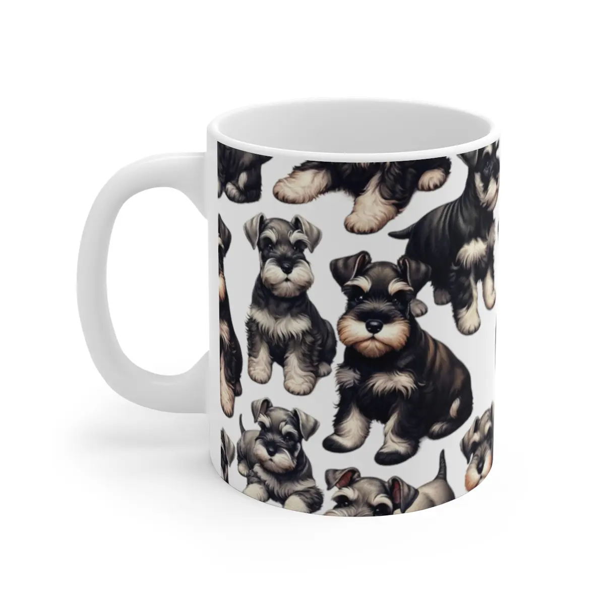 Miniature Schnauzer Pattern Mug,  Cute Pet Mug, Pomeranian Gift, Cute Dog Lover Mug, Pet Lover's Gift Mug, Ceramic Mug 11oz