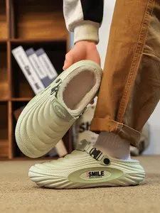 Unisex Light Beige Versatile Plush-Strap Warm Casual Slippers: Light Warm Home Sports Style, Light Beige Tone, Warm Casual Slipper Structure, Strap-Texture Design. Ideal for Daily Home & Light Leisure Scenarios. Footwear